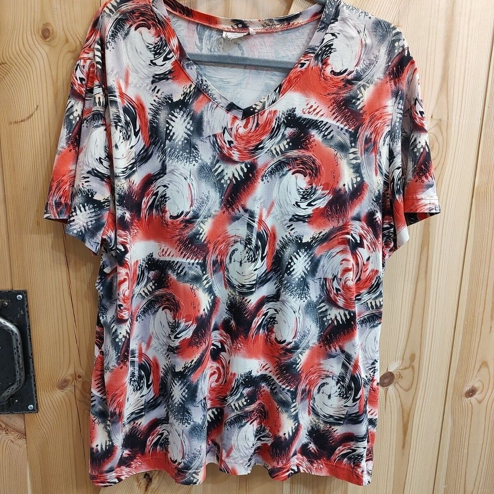 Company Collection Geometric Swirl Print top Sz XL Edgy Bold Color